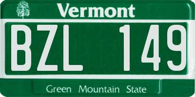 VT license plate BZL149