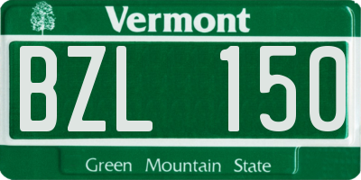 VT license plate BZL150
