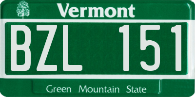 VT license plate BZL151