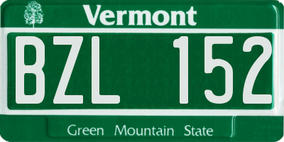 VT license plate BZL152