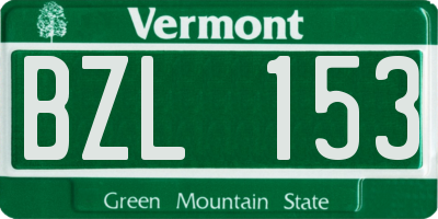 VT license plate BZL153