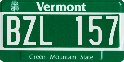 VT license plate BZL157