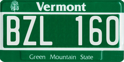 VT license plate BZL160