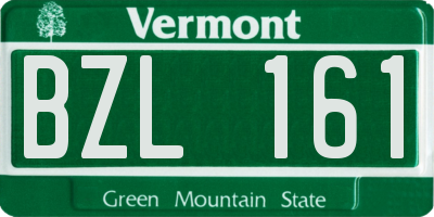 VT license plate BZL161