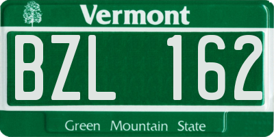 VT license plate BZL162