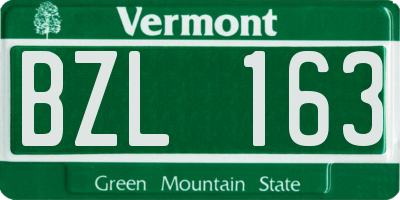 VT license plate BZL163
