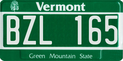 VT license plate BZL165
