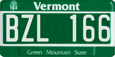 VT license plate BZL166