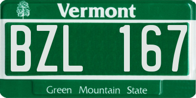 VT license plate BZL167
