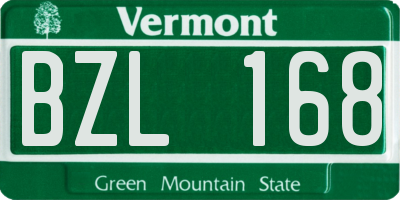 VT license plate BZL168