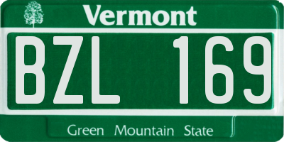 VT license plate BZL169