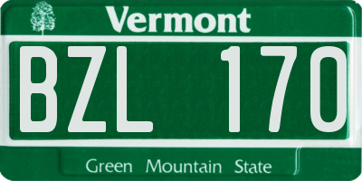VT license plate BZL170