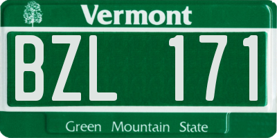 VT license plate BZL171