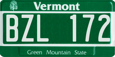 VT license plate BZL172