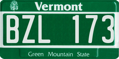 VT license plate BZL173