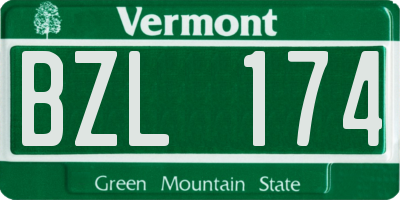 VT license plate BZL174