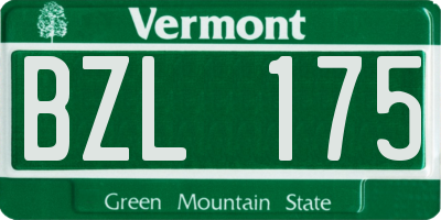 VT license plate BZL175