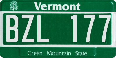 VT license plate BZL177