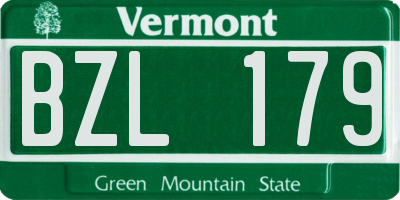 VT license plate BZL179