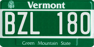 VT license plate BZL180