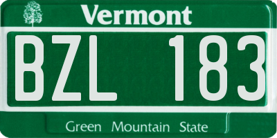 VT license plate BZL183