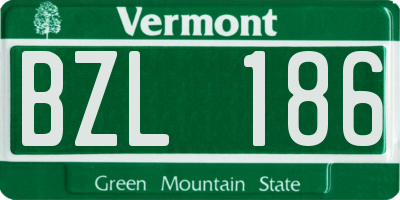 VT license plate BZL186