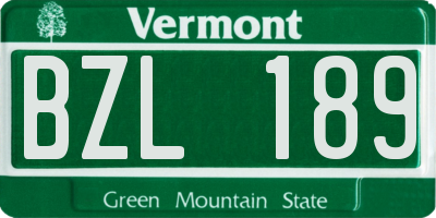 VT license plate BZL189