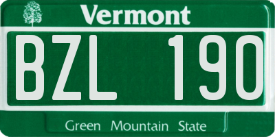 VT license plate BZL190