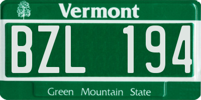 VT license plate BZL194