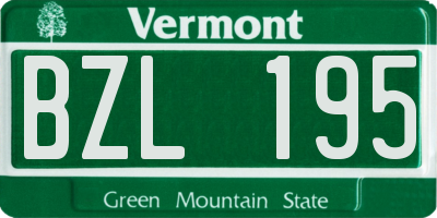 VT license plate BZL195