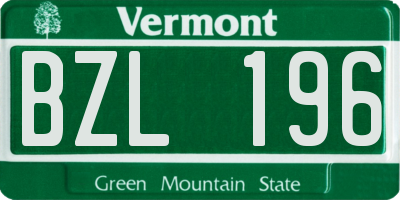 VT license plate BZL196