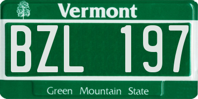 VT license plate BZL197