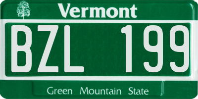 VT license plate BZL199