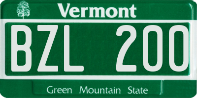VT license plate BZL200