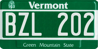 VT license plate BZL202