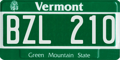 VT license plate BZL210
