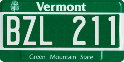 VT license plate BZL211