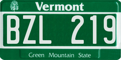 VT license plate BZL219