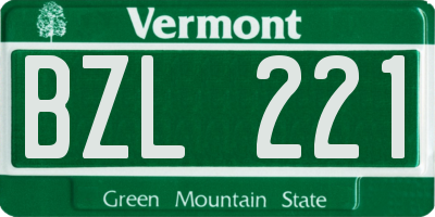 VT license plate BZL221
