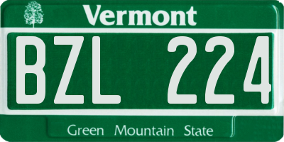 VT license plate BZL224