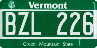 VT license plate BZL226