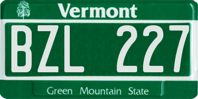 VT license plate BZL227