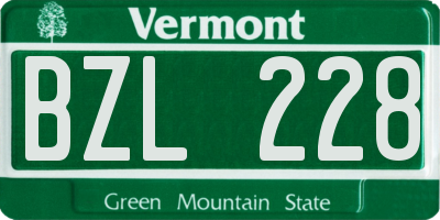 VT license plate BZL228