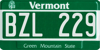 VT license plate BZL229