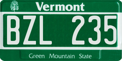 VT license plate BZL235
