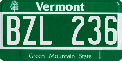 VT license plate BZL236