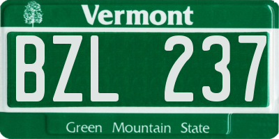 VT license plate BZL237