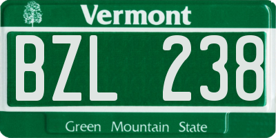 VT license plate BZL238