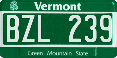 VT license plate BZL239