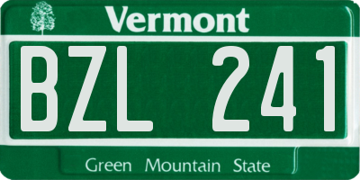VT license plate BZL241